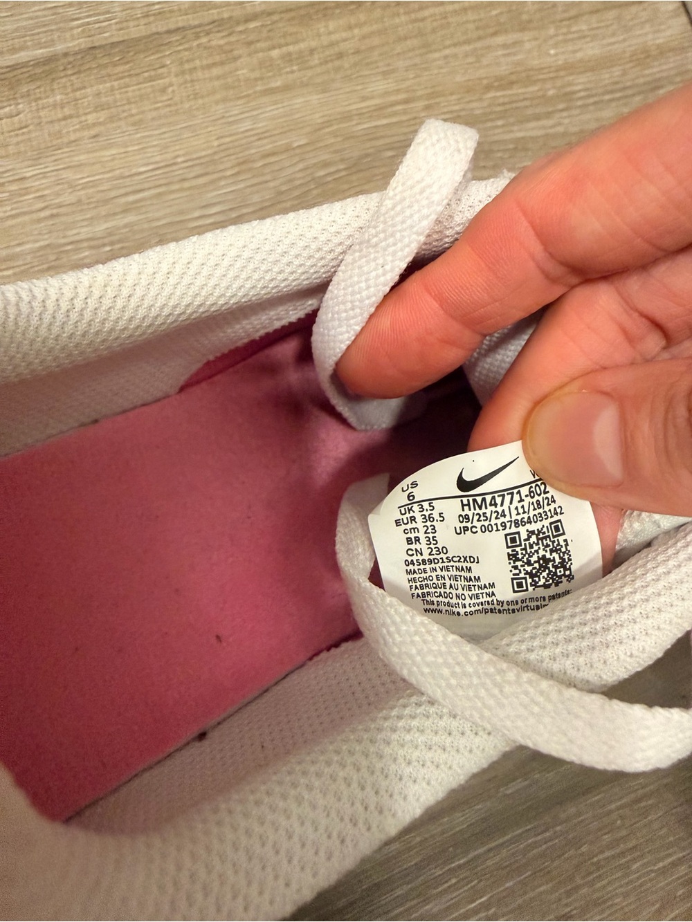 Nike Women's Pink and White Retro Runner Sneakers - Picture 3 of 3